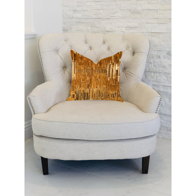 Oreiller abstrait en duvet de luxe Lights, 20 po x 20 po, Coussin décoratif
