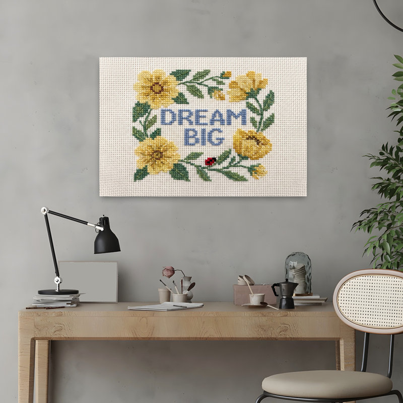 «Dream Big», art mural contemporain abstrait, H 24 po x l 16 po