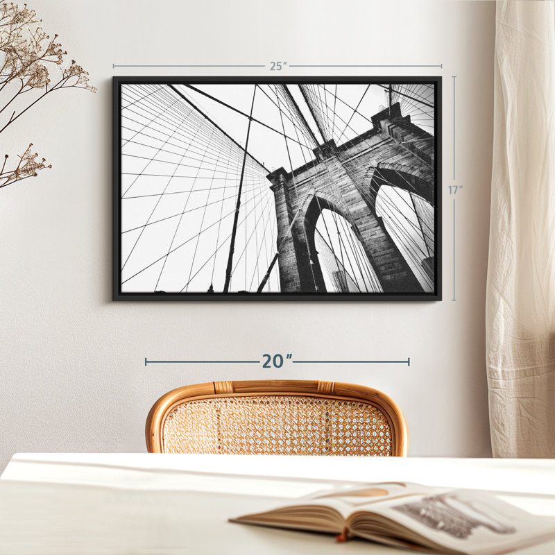 «Brooklyn Suspension Bridge Wall Art», H 17 po x l 25 po