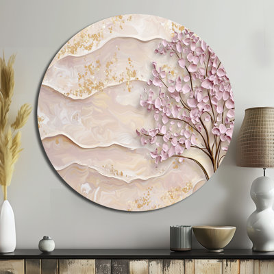 Lavande Acacia Horizon - art mural éclectique moderne en métal, art mural imprimé brun