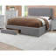 Ensemble de lit double tapissier contemporain gris clair en tissu gris clair avec tiroirs de rangement et ensemble de lit 1 pièce-1828562144