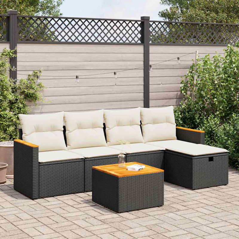 Ensemble de canapé de patio avec coussins 6 pièces Vidaxl