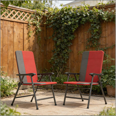 Ensemble de 2 chaises de patio, ensemble de chaises d'extérieur à haut dossier, chaises de jardin, chaises de camping pliantes