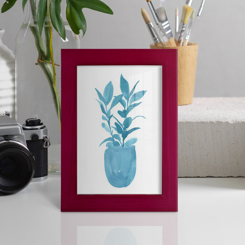 Watercolor House Plant III, encadré sur papier, Cadre rouge, L 4 po x H 6 po x P 1 po