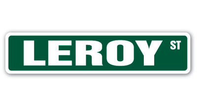 Leroy Street Sign Heavy Duty Plastic 4" X 18"