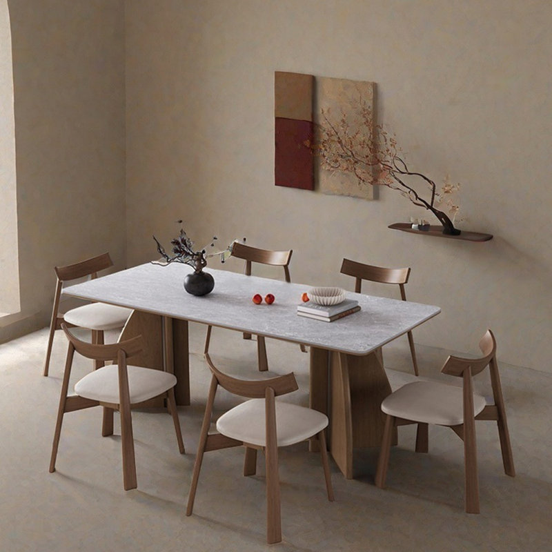 Modern simple style rectangular dining table sets, 29.53"H x 62.99"L x 31.5"W
