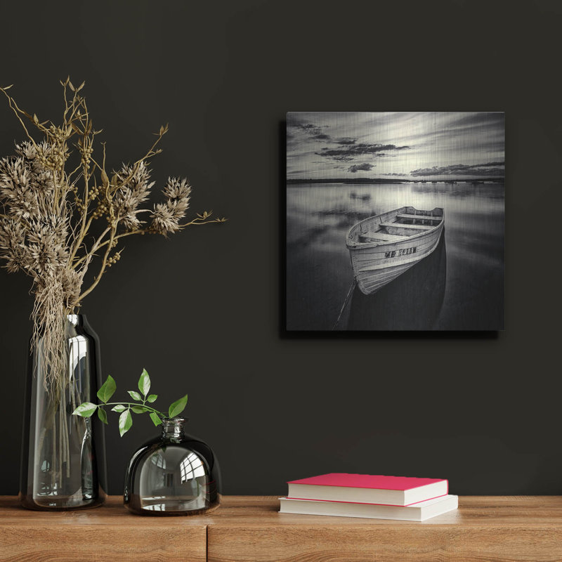 Breakwater Bay 'Low Tide Afterglow Ambrotype' by Rick Berk, Metal Wall Art, 12"x12", 12" H x 12" W