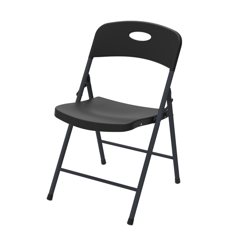Chaises pliantes en plastique avec structure en métal, capacité de 350 lb, Noir
