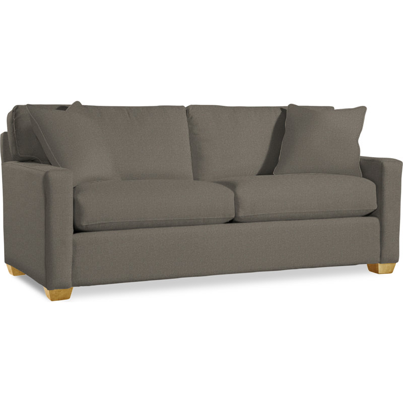 Ellora 81'' Upholstered Sofa, Gray Performance; 0863-84, Honey Finish