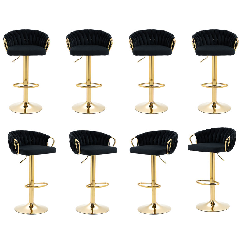 Tabouret de bar pivotant à hauteur réglable, Noir