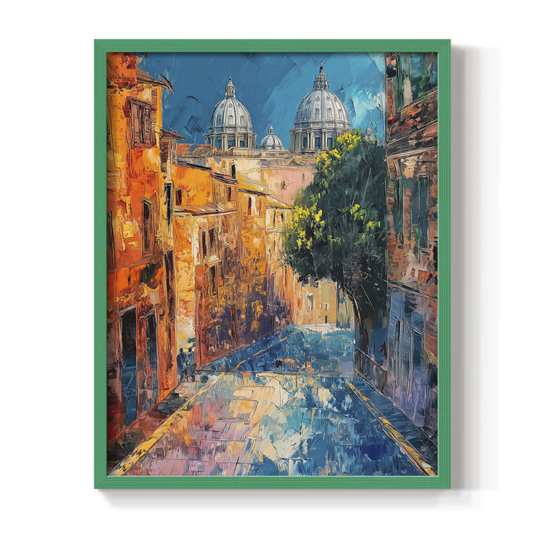 LANDSCAPES Series CDVII, reproduction encadrée - bois massif, H 30 po x l 24 po, Vert