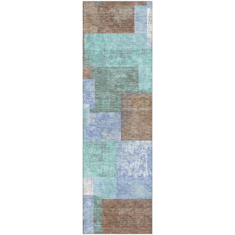Premium Machine Washable Pinkston Geometric Rug, Runner 2'3" x 7'6"