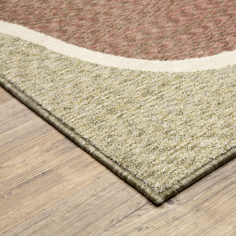 Tapis vert / multicolore Holub, Rectangle 3 pi 10 po x 5 pi 6 po