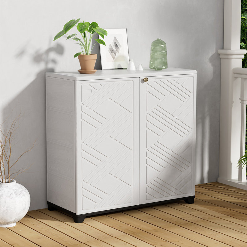 Armoire de rangement extérieure imperméable Kiniant, White