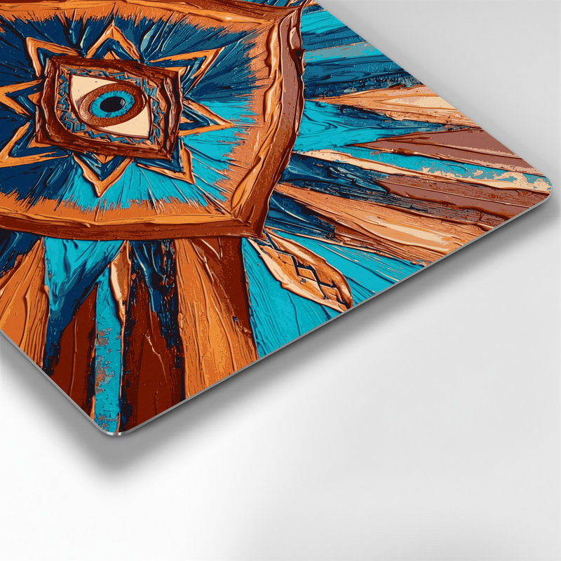Art mural brun en métal à motif sud-ouest 223 Ojo de Dios