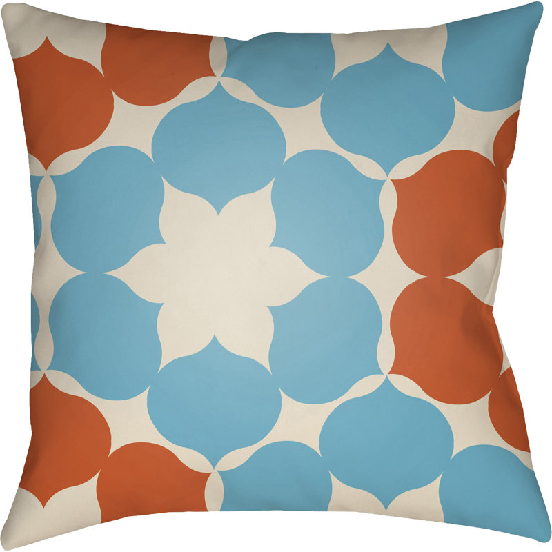 Moderne Geometric Throw Pillow, Lime/Orange, 22" H  x 22" W x 4" D