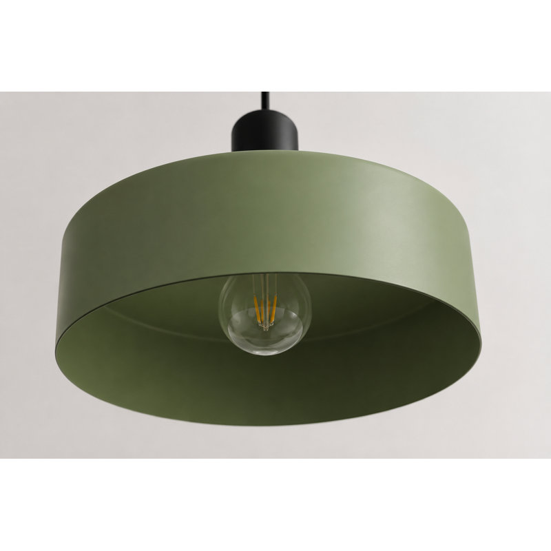 Taeshaun 1 - Light Drum Pendant, Khaki Black, Green