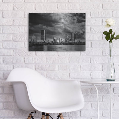 Mur en métal Ebern Designs «Boston Skyline» par Rick Berk