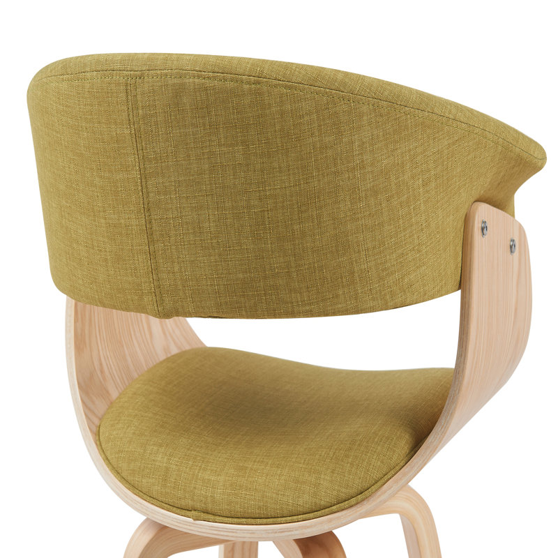 Krystyna Mid-Century Upholstered Dining Chair, Green, Oak Wood