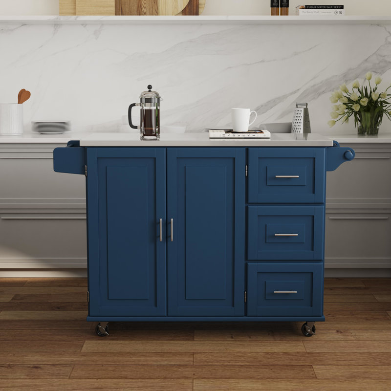 Chariot de cuisine Arlonda, Acier Inoxydable, Bleu