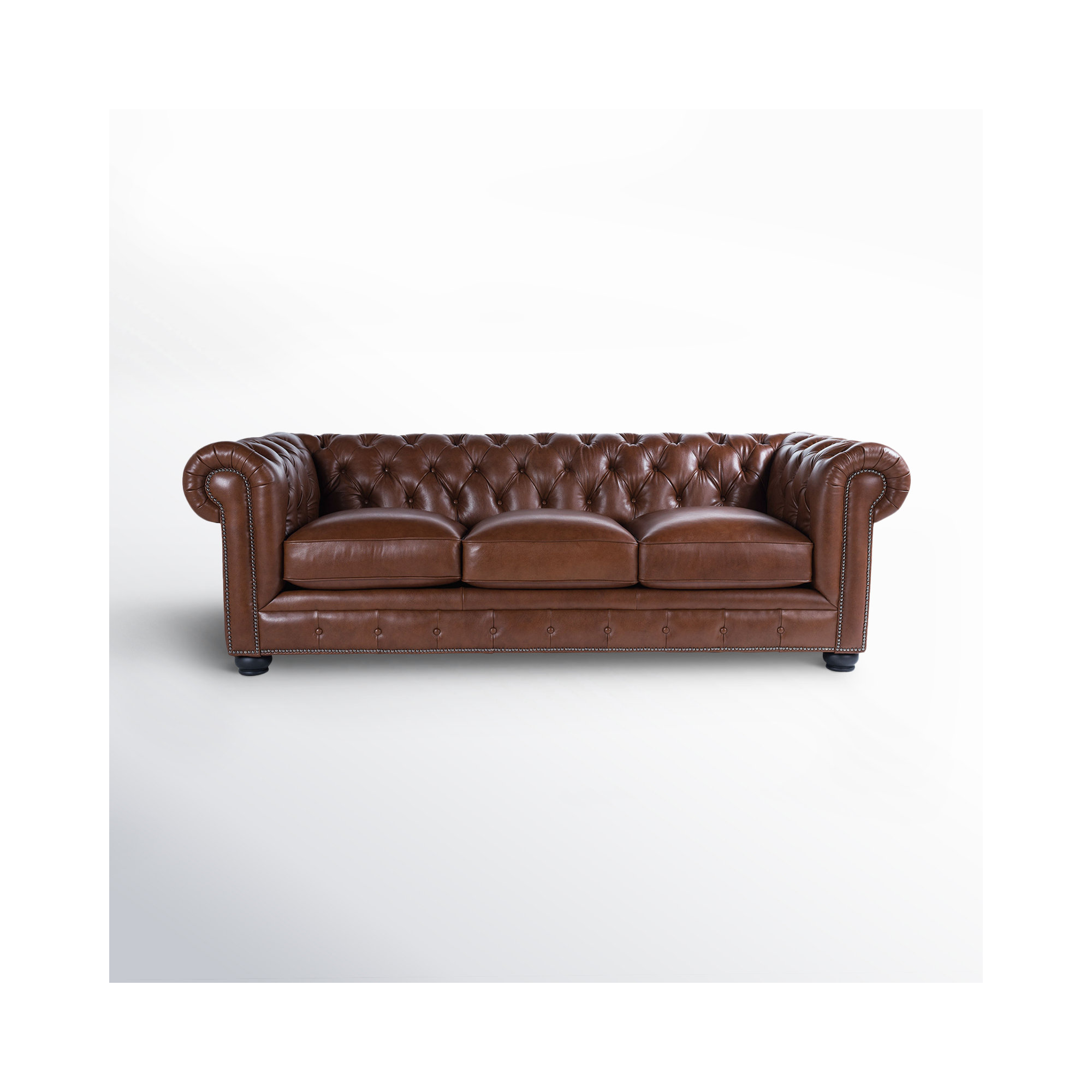 Freddie 95'' W Leather Sofa, Sidekick Cobble Stone Genuine Leather