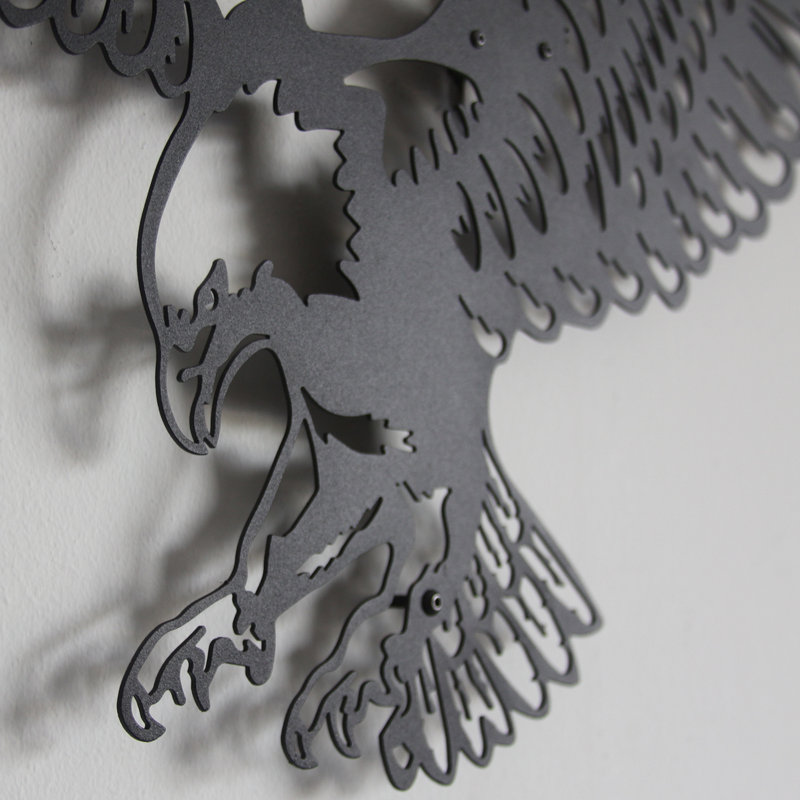 Large Black Steel Eagle Wall Art Decor
