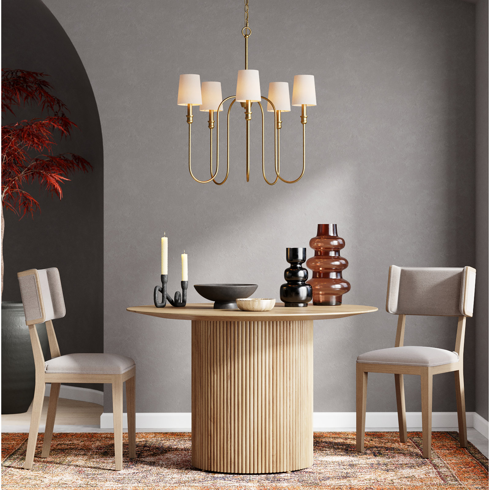 Maine Linen Dining Chair, Light Brown