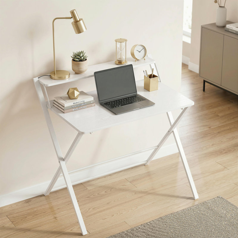Metal Base Writing Desk, White