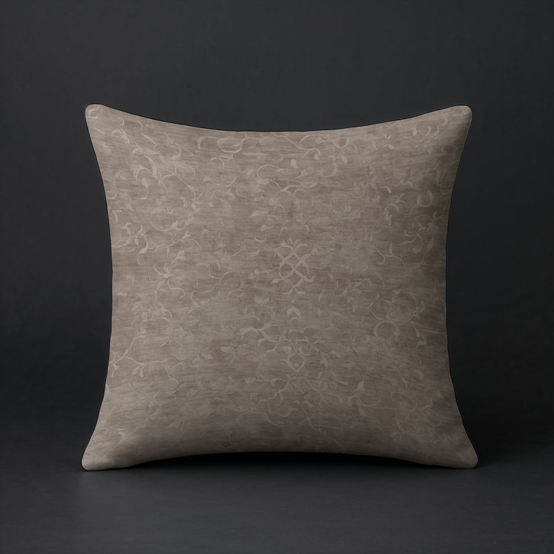 Coussin décoratif intérieur et extérieur Modern, Taupe / ivoire / beige abstrait, Carré 20 po