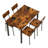 5 Piece Metal and Wood Indoor Modern Dinning Table Furniture Set for 4, Dining Table Chairs-1478374868