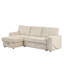 Canapé-lit beige avec rangement pratique pour accoudoirs et porte-gobelets - Canapé modulaire à 3 places-1532461842