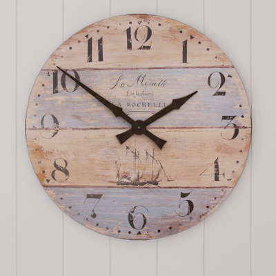Garrisons Wall Clock with Driftwood Effect - 36cm