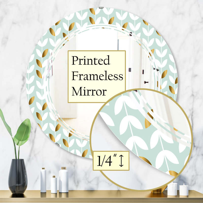 Triple C Coastal Frameless Wall Mirror, 31.5" H x 31.5" W, Triple C Foliage X