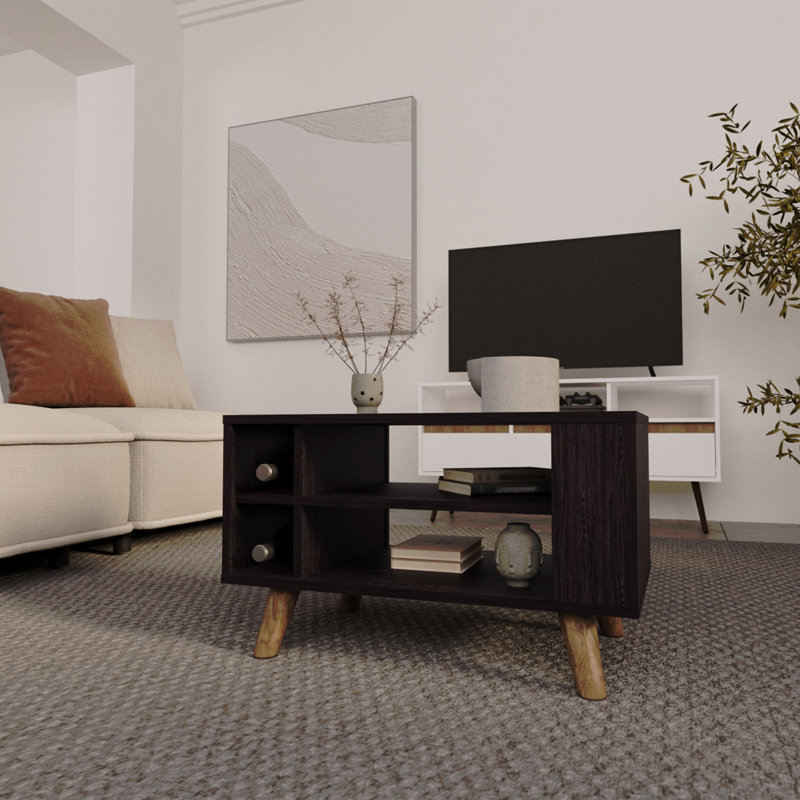 Table basse avec rangement ouvert Wengue