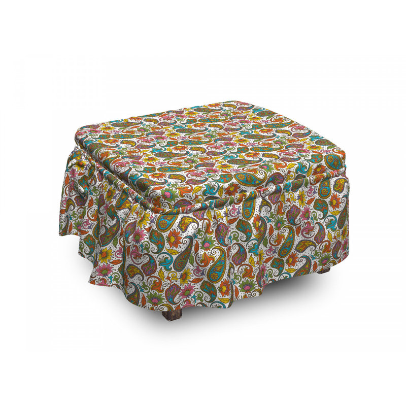 Housse pour repose-pieds motif cachemire