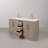 Hunner 60" Carrara White Marble Countertop Bath Vanity in Gray Oak with Faucet-1838001923