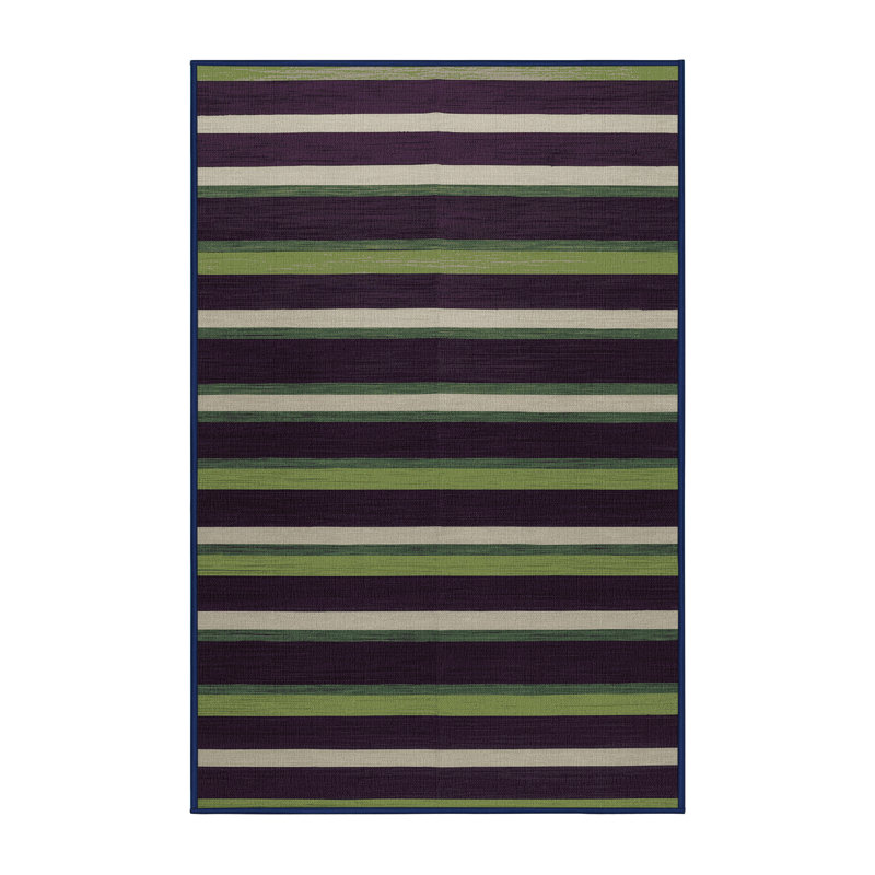 Tapis mauve à rayures horizontales lavable à la machine, Tapis de couloir 2 pi x 4 pi