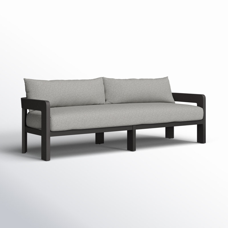 Victorine Outdoor Metal Sofa-96"-Alessi, Concha Fog