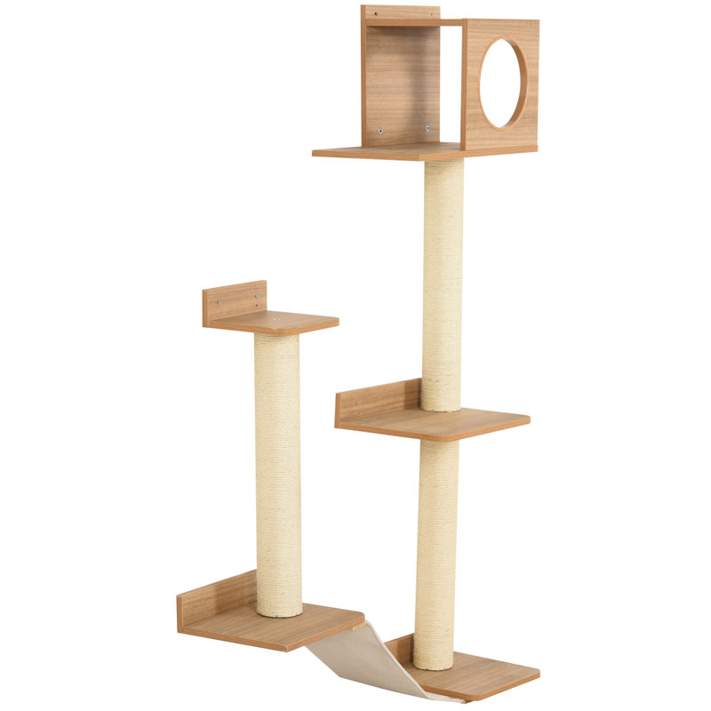 Wall-Mounted Multi-Level Cat Tree