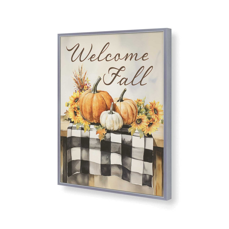«Welcome Fall Table» par Nicole DeCamp, reproduction d'art, L 18 po x H 24 po, Argent, Impression encadrée