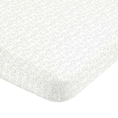 Drap-housse pour lit de bébé critter line portrait 100% en satin de coton