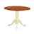 3 Piece Dining Room Furniture Set Contains a Round Kitchen Table with Dropleaf and 2 Dining Chairs, Buttermilk & Cherry-1388497053