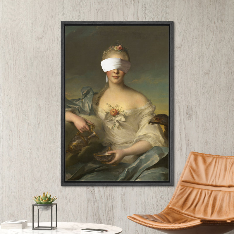 «Paint Stroke Face French Woman», Cadre flottant noir, H 36 po x l 24 po