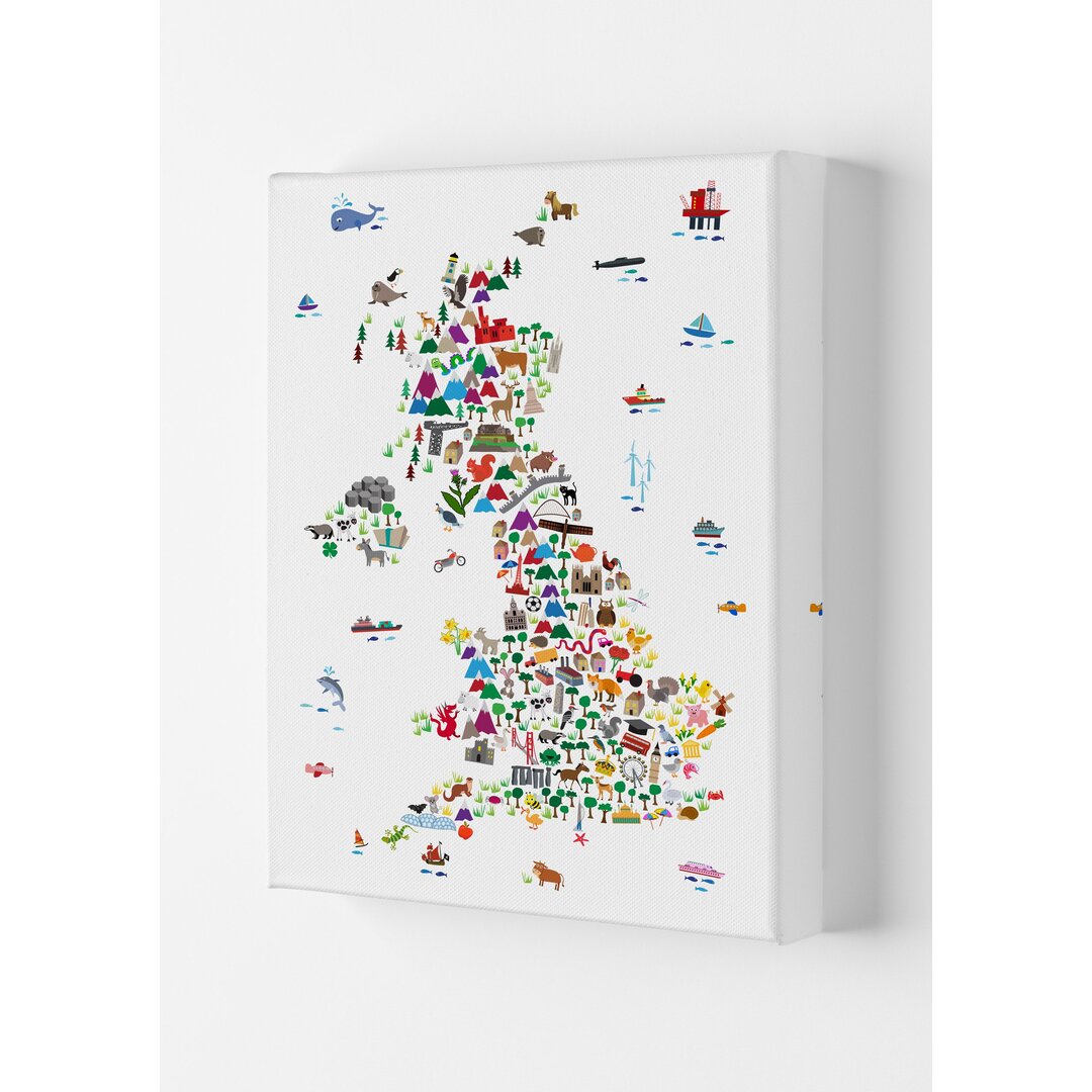 Wandbild Animal Map of Great Britain von Michael Tompsett