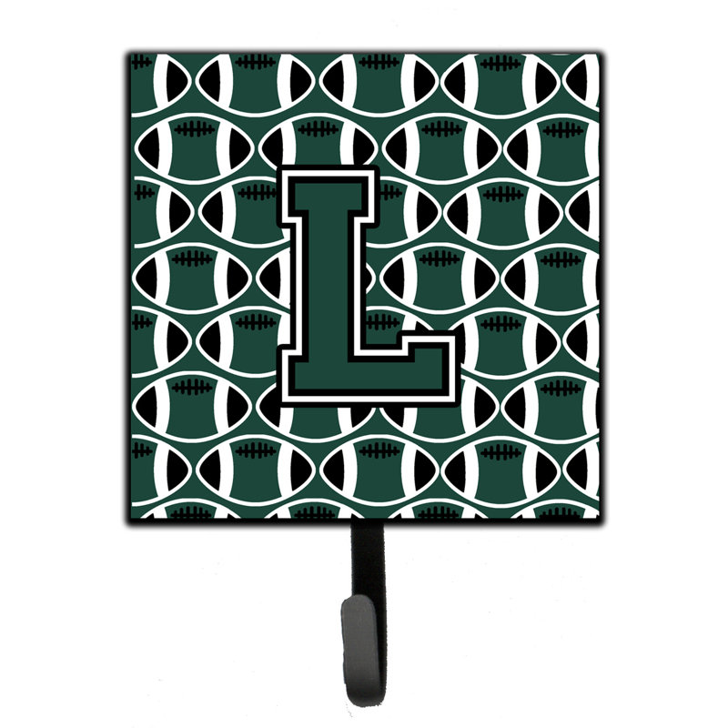 Porte-clés mural avec crochets pour clés Bickler Football, Vert/blanc, Lettre L