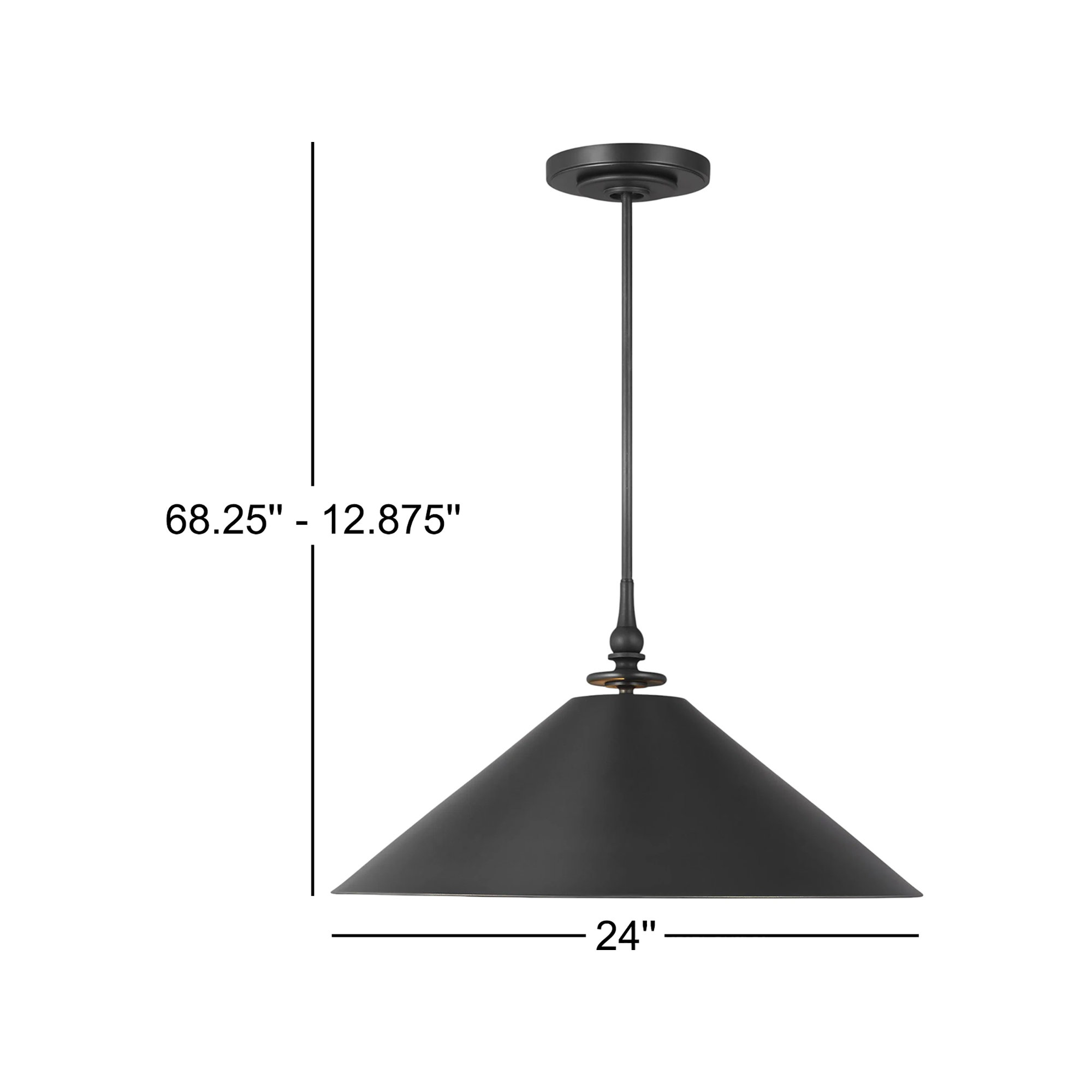 LeeRoy Single Light Metal Dimmable Pendant, Aged Iron