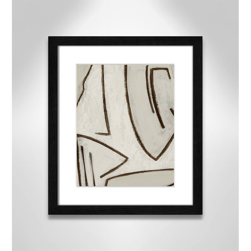 Dessin au trait - Peinture encadrée, Encadré bois noir, L 13 po x H 15 po