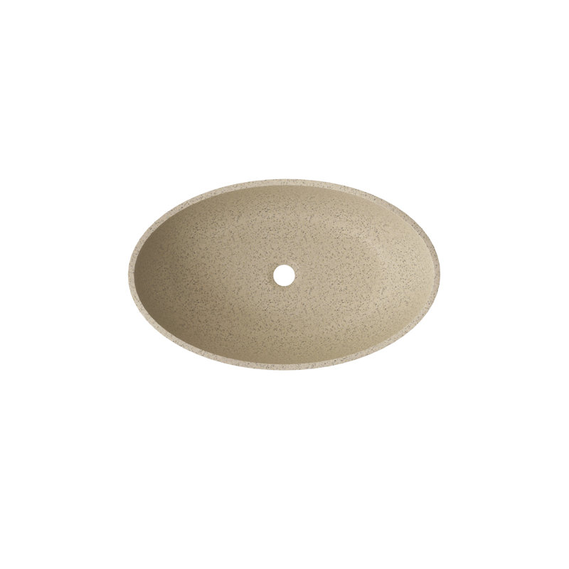 Lavabo-vasque ondulé de 61 cm (24 po) en résine de pierre, surface solide