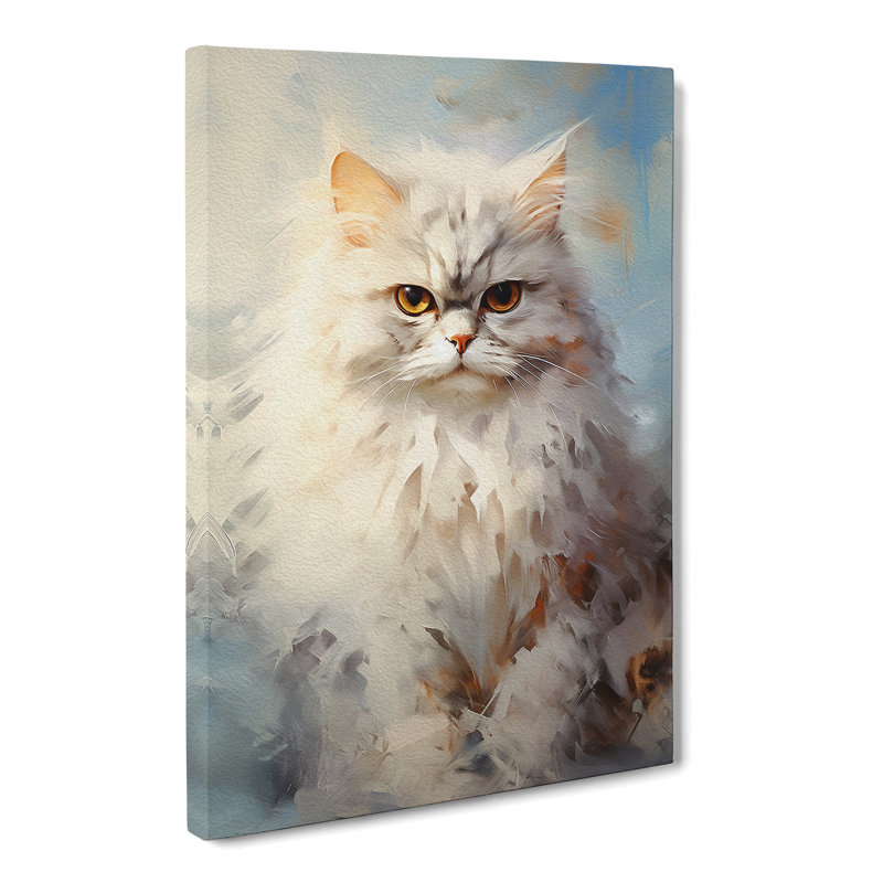 Persian Cat Gestural No.3 - Wrapped Canvas, 76cm H x 50cm W x 3cm D