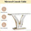 Table de vestibule en forme de V, table d'appoint en miroir, console